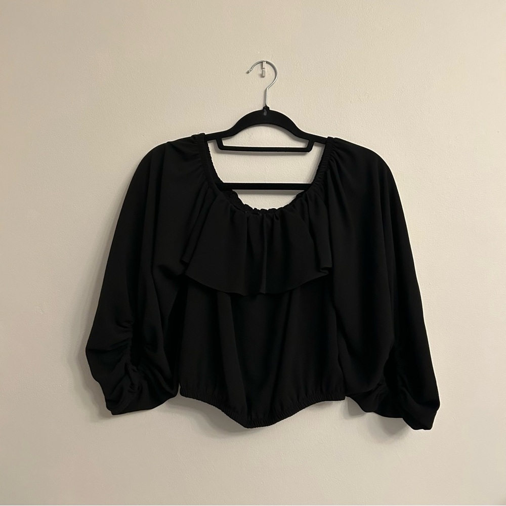 Vici Black Ruffle Off Shoulder Top Blouse
